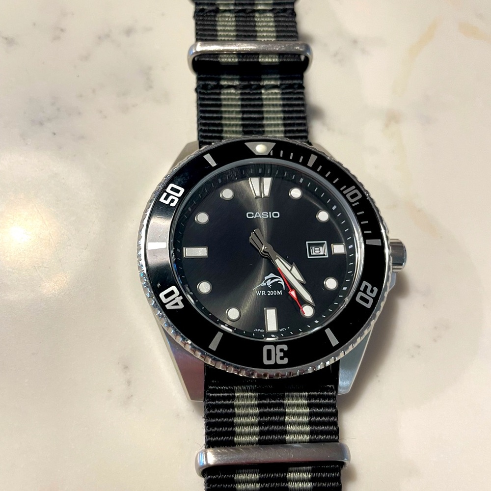 Casio dive watch with custom strap
